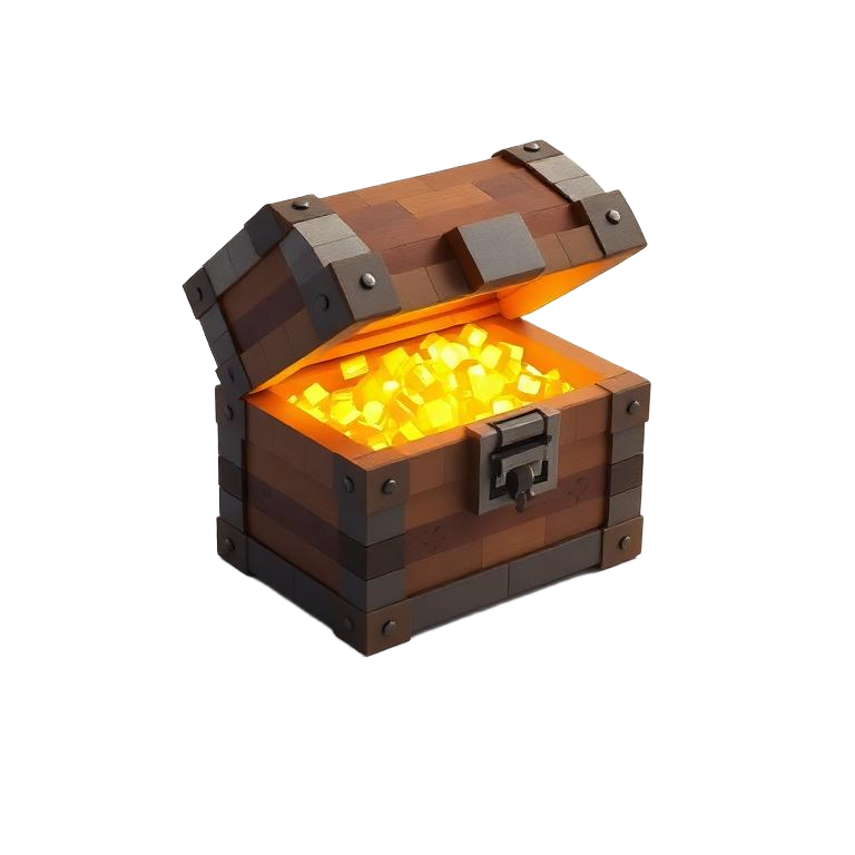 Glowing Minecraft loot chest